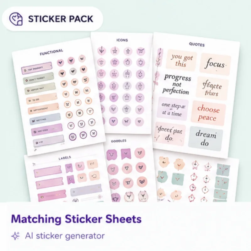 Matching sticker sheet