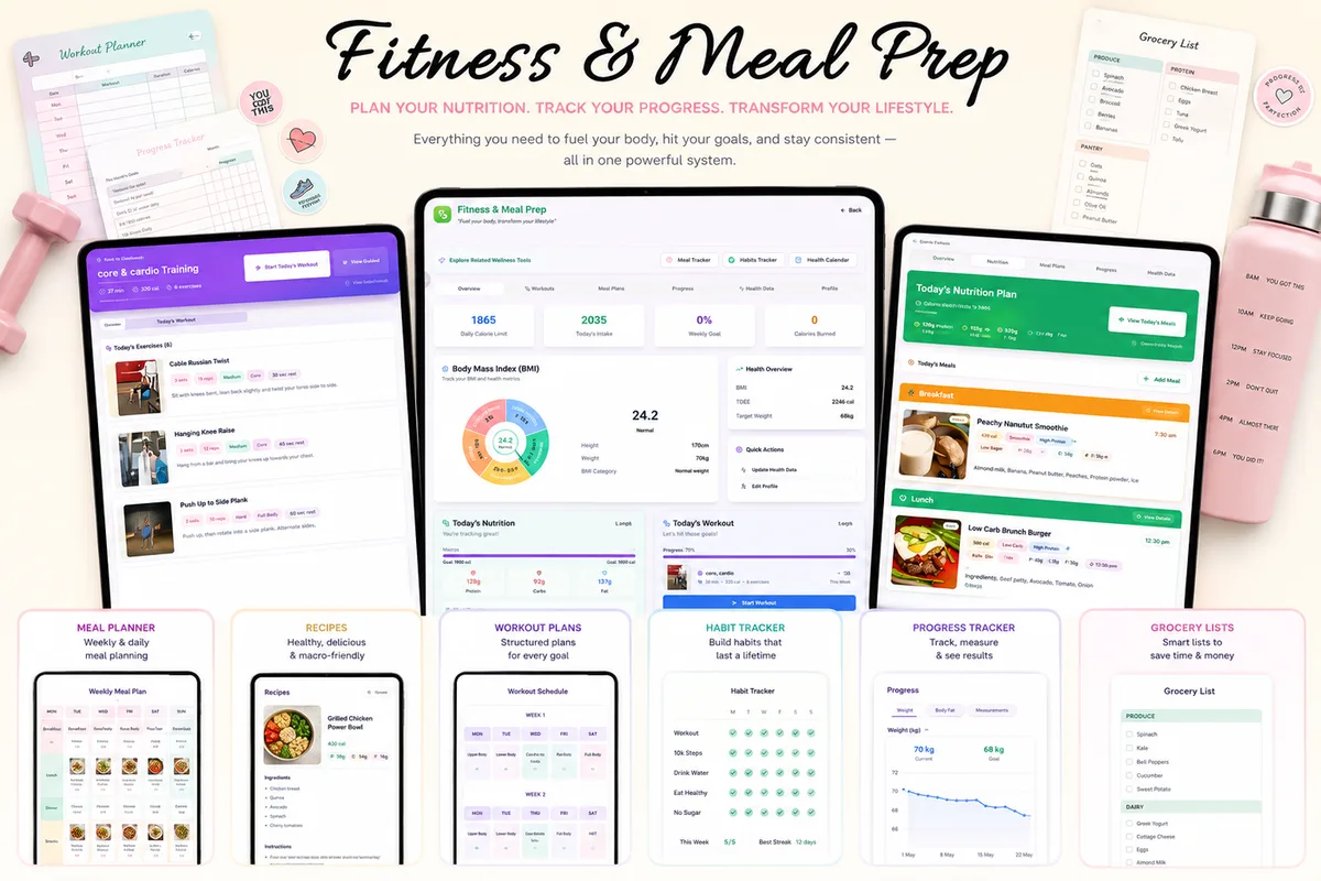 Fitness & Meal Prep — plan your nutrition and track your progress